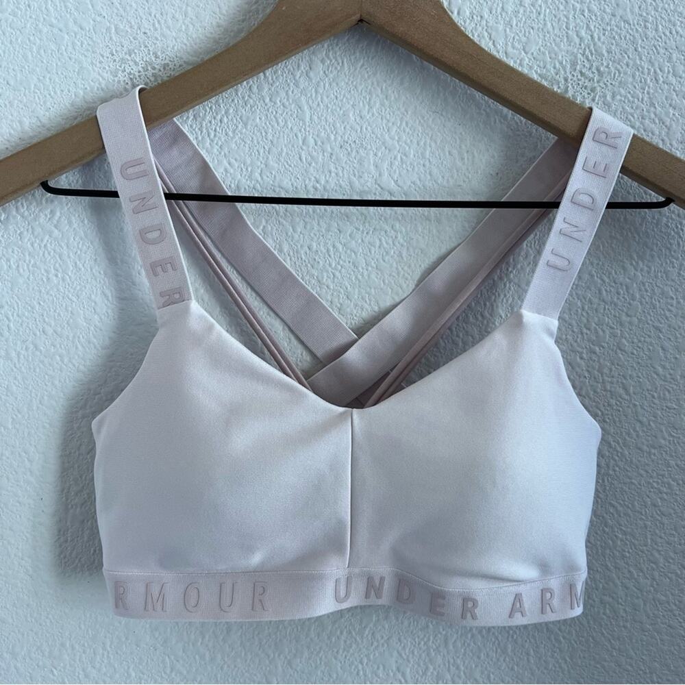 Under Armour Light Pink Sports Bra Active Spellout Small